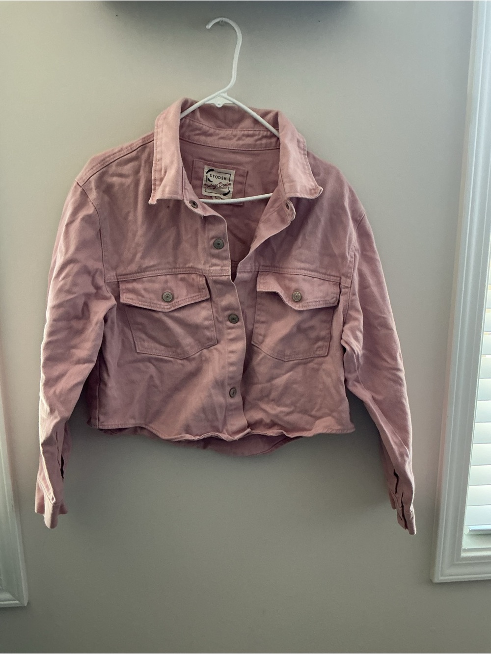 Stoosh Dusty Pink Cropped Jean Jacket